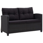 Tuinbank 2-zits 124 cm poly rattan zwart