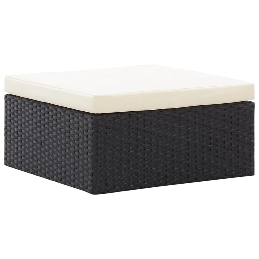 Tuinbed Met Luifel Poly Rattan Zwart