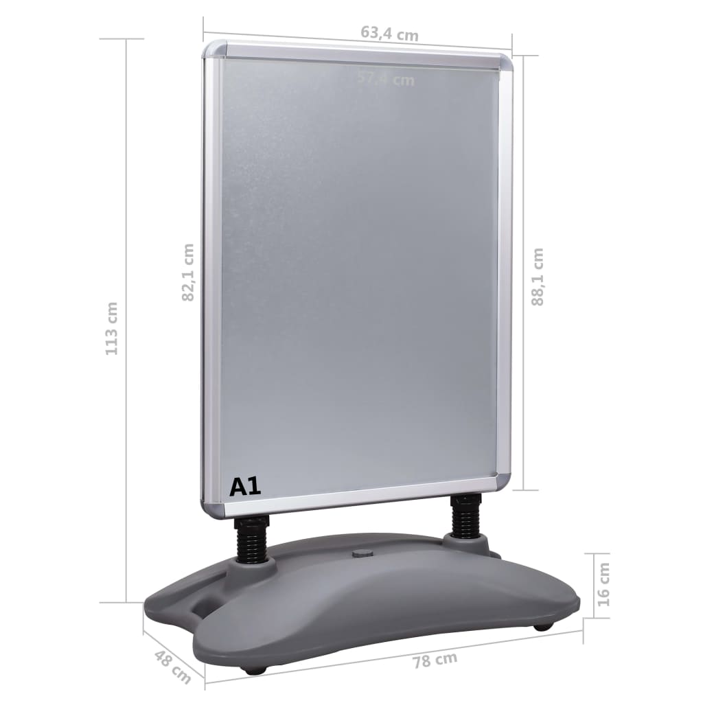 Posterstandaard A1 waterdicht aluminiumlegering Grijs