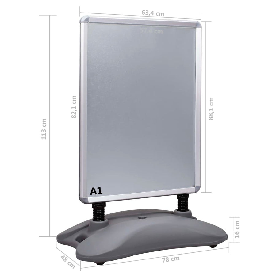 Posterstandaard A1 waterdicht aluminiumlegering Grijs
