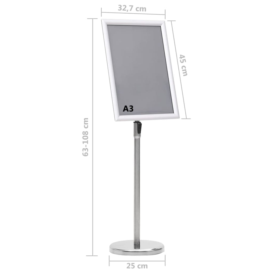 Posterstandaard Aluminiumlegering Kleurig a3 Zilver