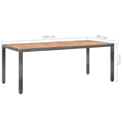 9-delige Tuinset met kussens poly rattan grijs