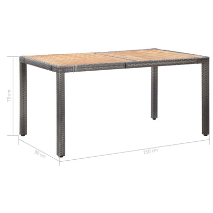 7-delige Tuinset met kussens poly rattan grijs