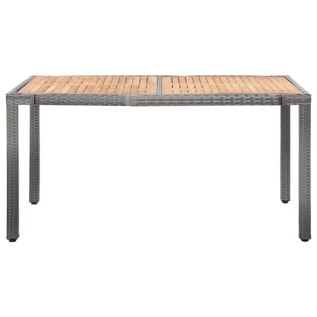 7-delige Tuinset met kussens poly rattan grijs