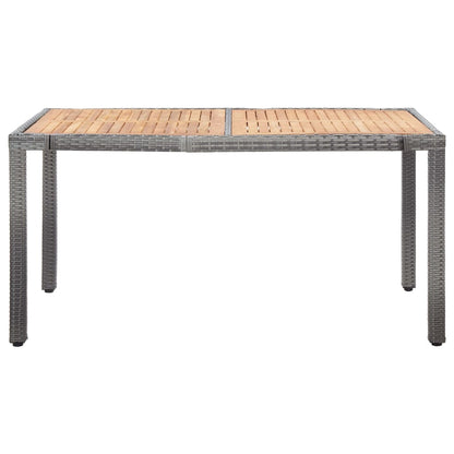 7-delige Tuinset met kussens poly rattan grijs