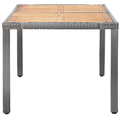 7-delige Tuinset met kussens poly rattan grijs