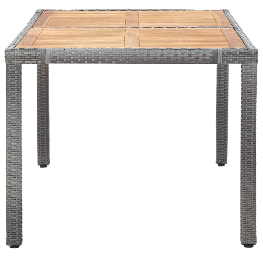 7-delige Tuinset met kussens poly rattan grijs