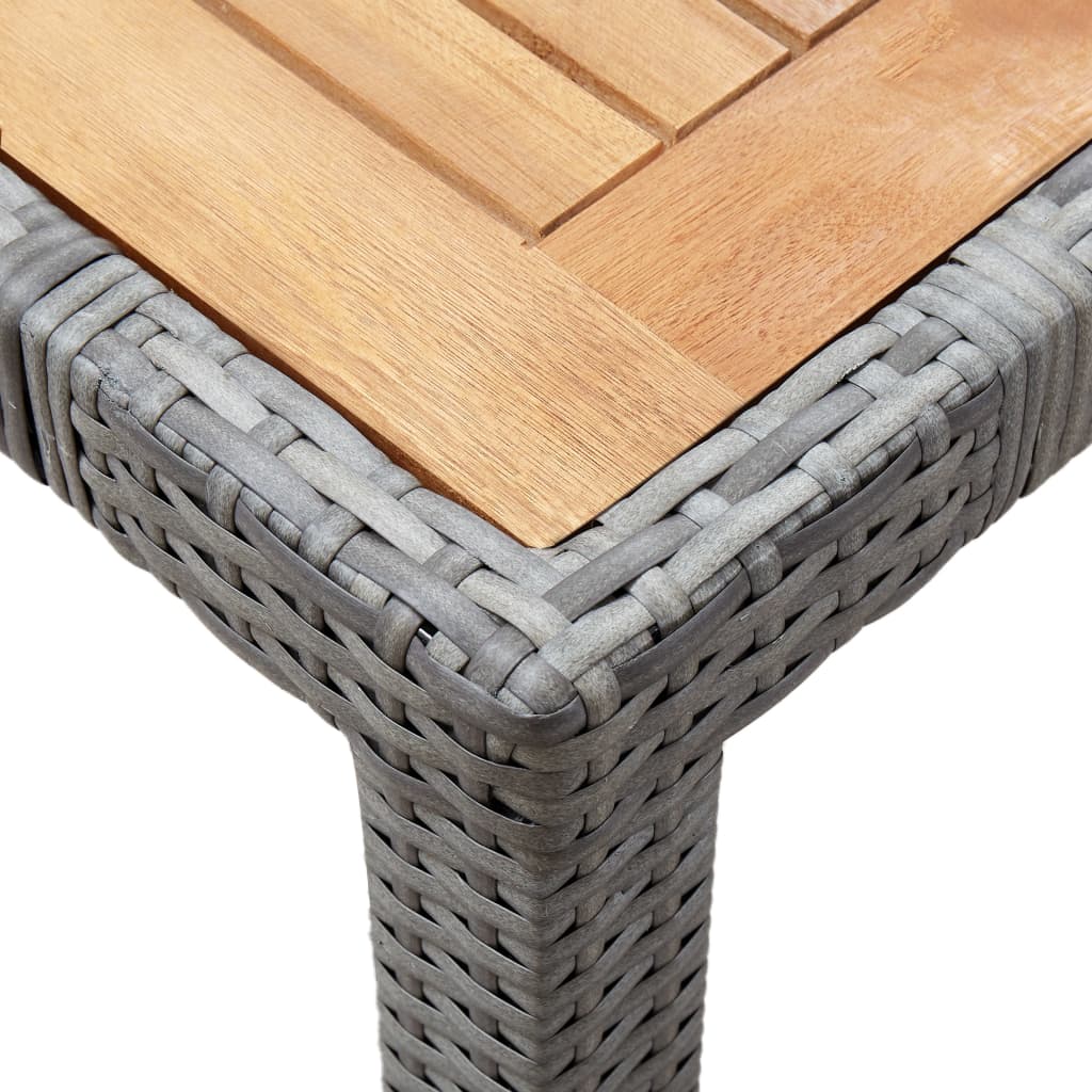 7-delige Tuinset met kussens poly rattan grijs