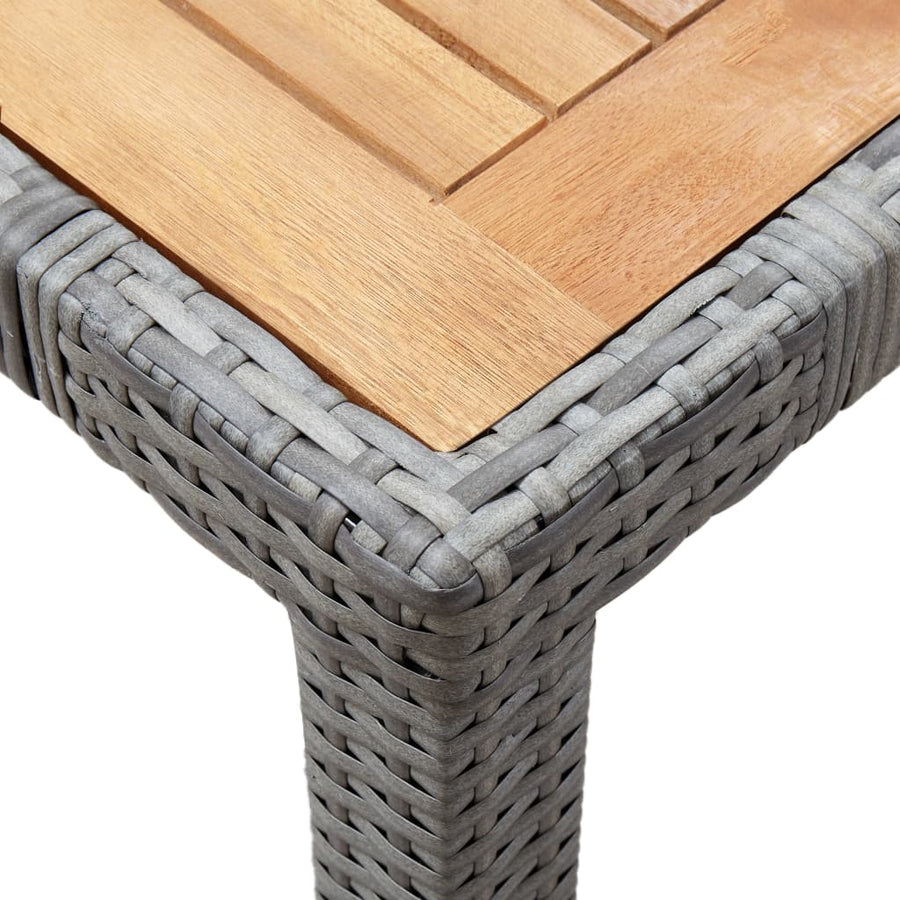 7-delige Tuinset met kussens poly rattan grijs