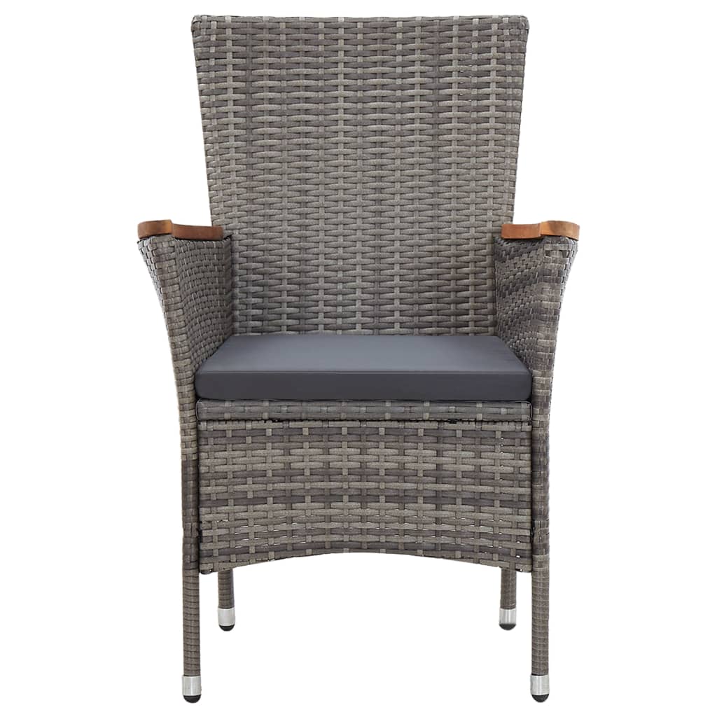 -Delige Tuinset Met Kussens Poly Rattan 5 90 cm tafellengte Grijs en bruin