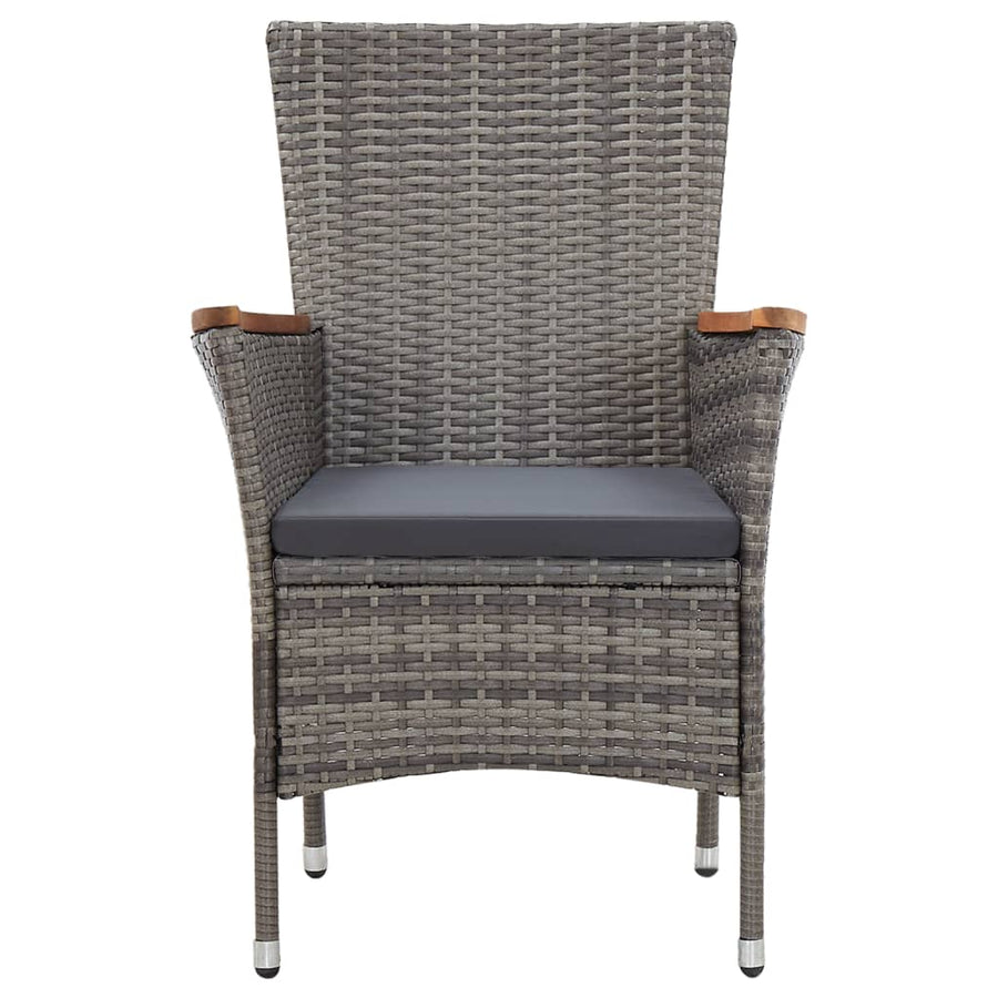 -Delige Tuinset Met Kussens Poly Rattan 5 90 cm tafellengte Grijs en bruin