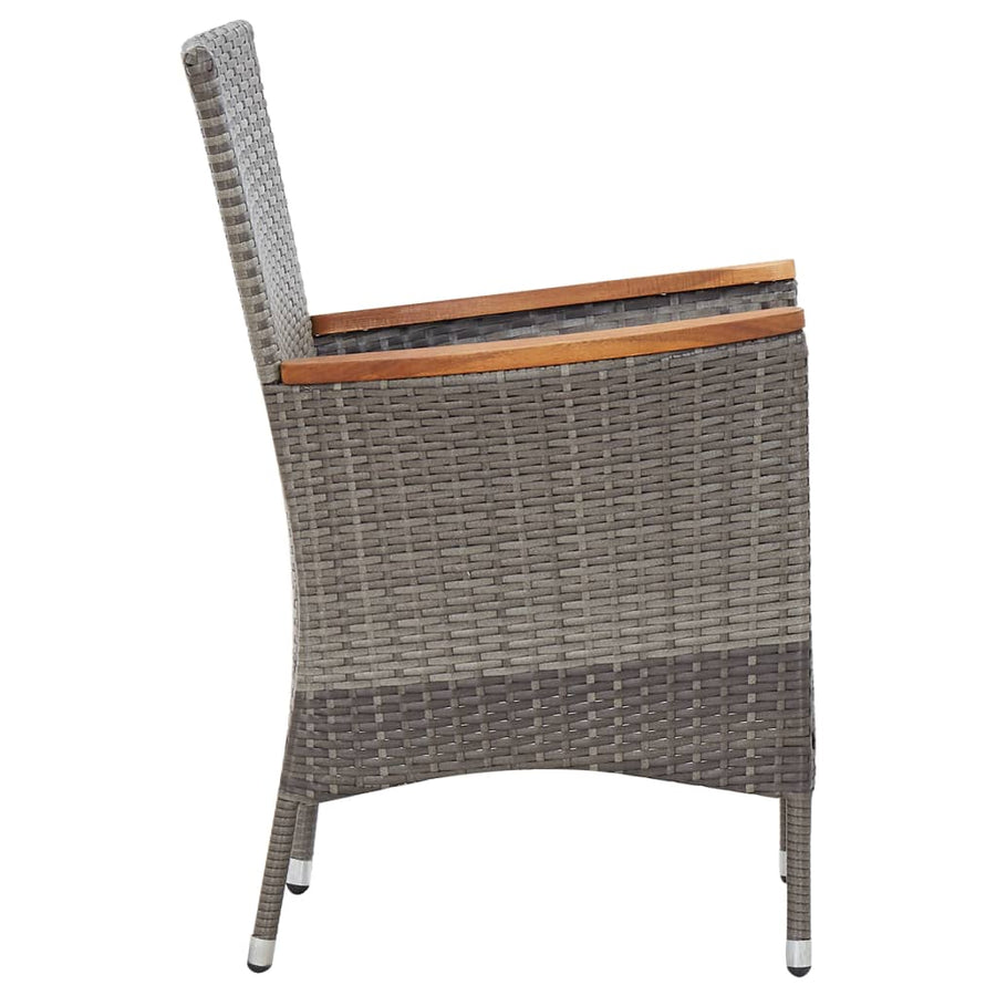 -Delige Tuinset Met Kussens Poly Rattan 5 90 cm tafellengte Grijs en bruin