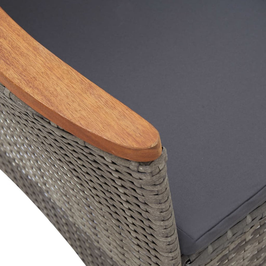 -Delige Tuinset Met Kussens Poly Rattan 5 90 cm tafellengte Grijs en bruin