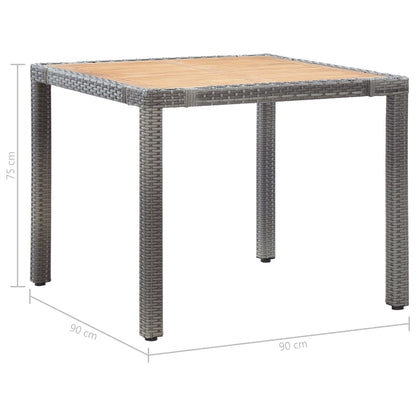 -Delige Tuinset Met Kussens Poly Rattan 5 90 cm tafellengte Grijs en bruin