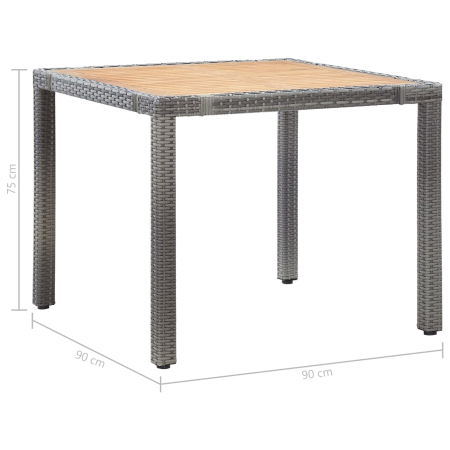 -Delige Tuinset Met Kussens Poly Rattan 5 90 cm tafellengte Grijs en bruin