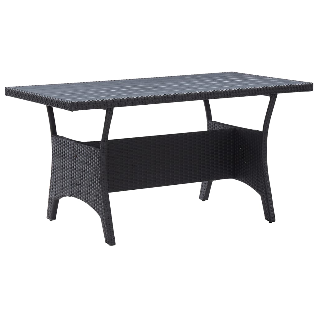 3-Delige Loungeset Met Kussens Poly Rattan Zwart