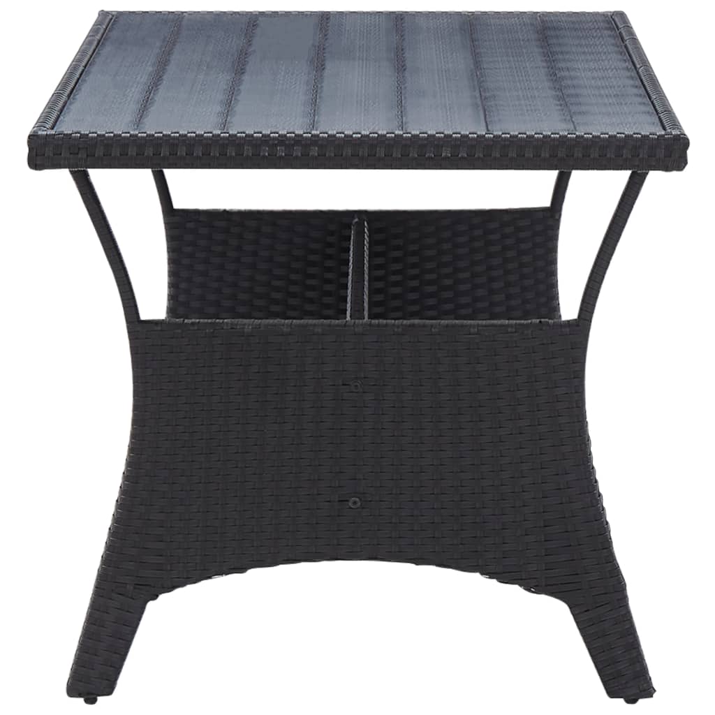 3-Delige Loungeset Met Kussens Poly Rattan Zwart