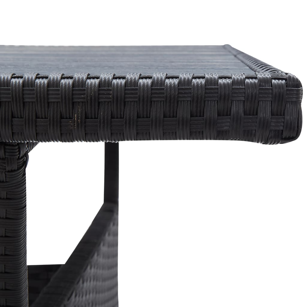 3-Delige Loungeset Met Kussens Poly Rattan Zwart
