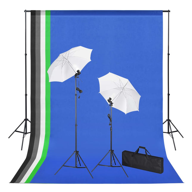 Fotostudioset Met Achtergronden, Lampen En Paraplu's