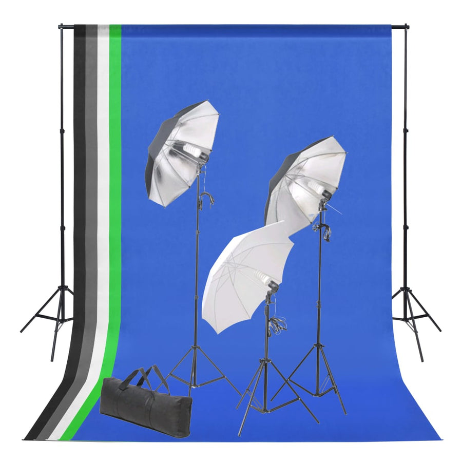 Fotostudioset Met Achtergrond En Verlichtingsset