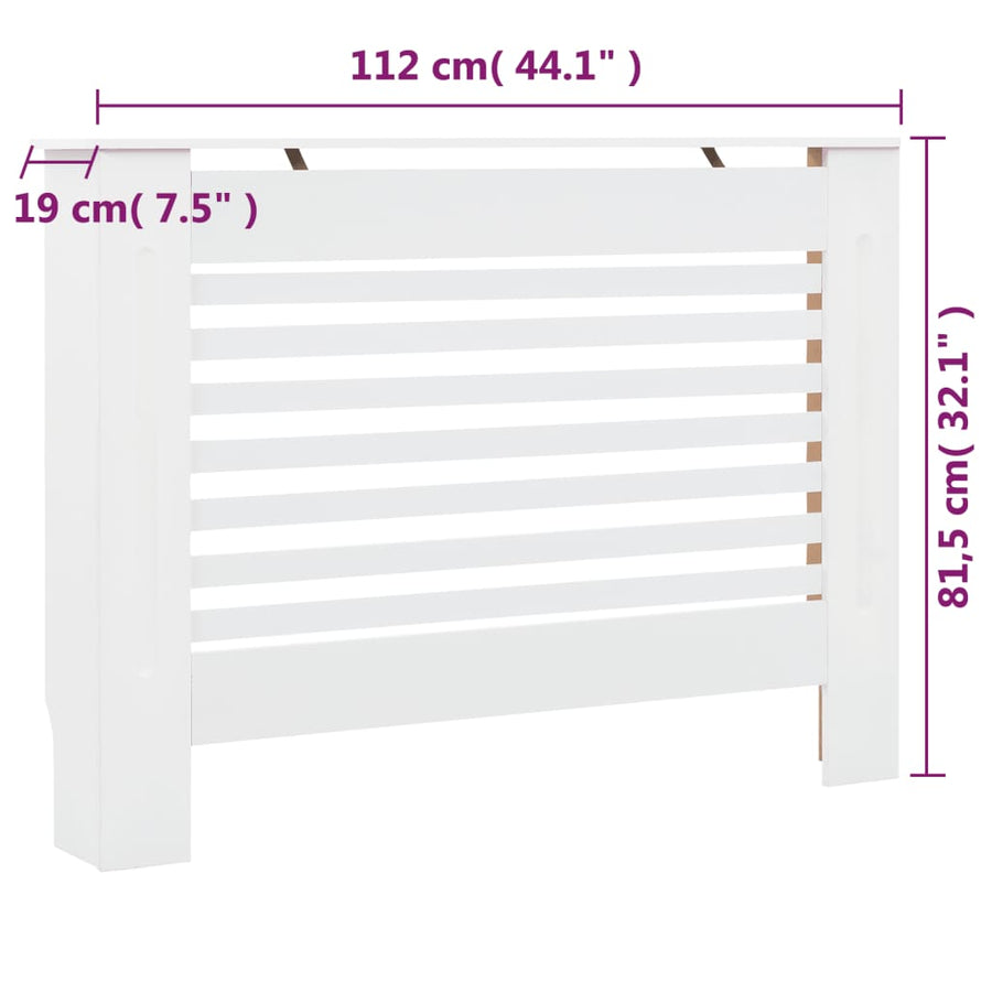 Radiatorombouwen 11X19X81,5 Cm Mdf 2 112 x 19 x 81.5 cm Wit