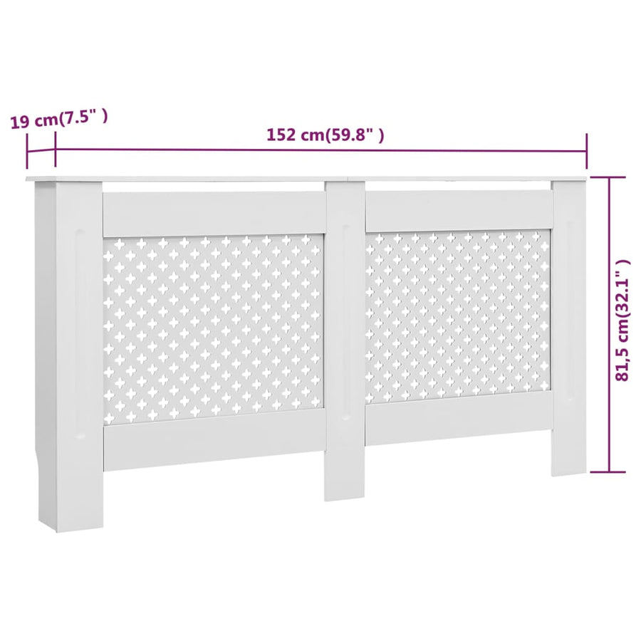 Radiatorombouwen 15X19X81,5 Cm Mdf 2 152 x 19 x 81.5 cm Wit