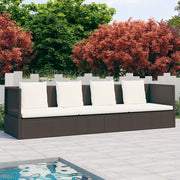 Tuinbed poly rattan bruin 200x60x58 cm