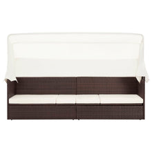 Tuinbank Met Luifel Poly Rattan Bruin