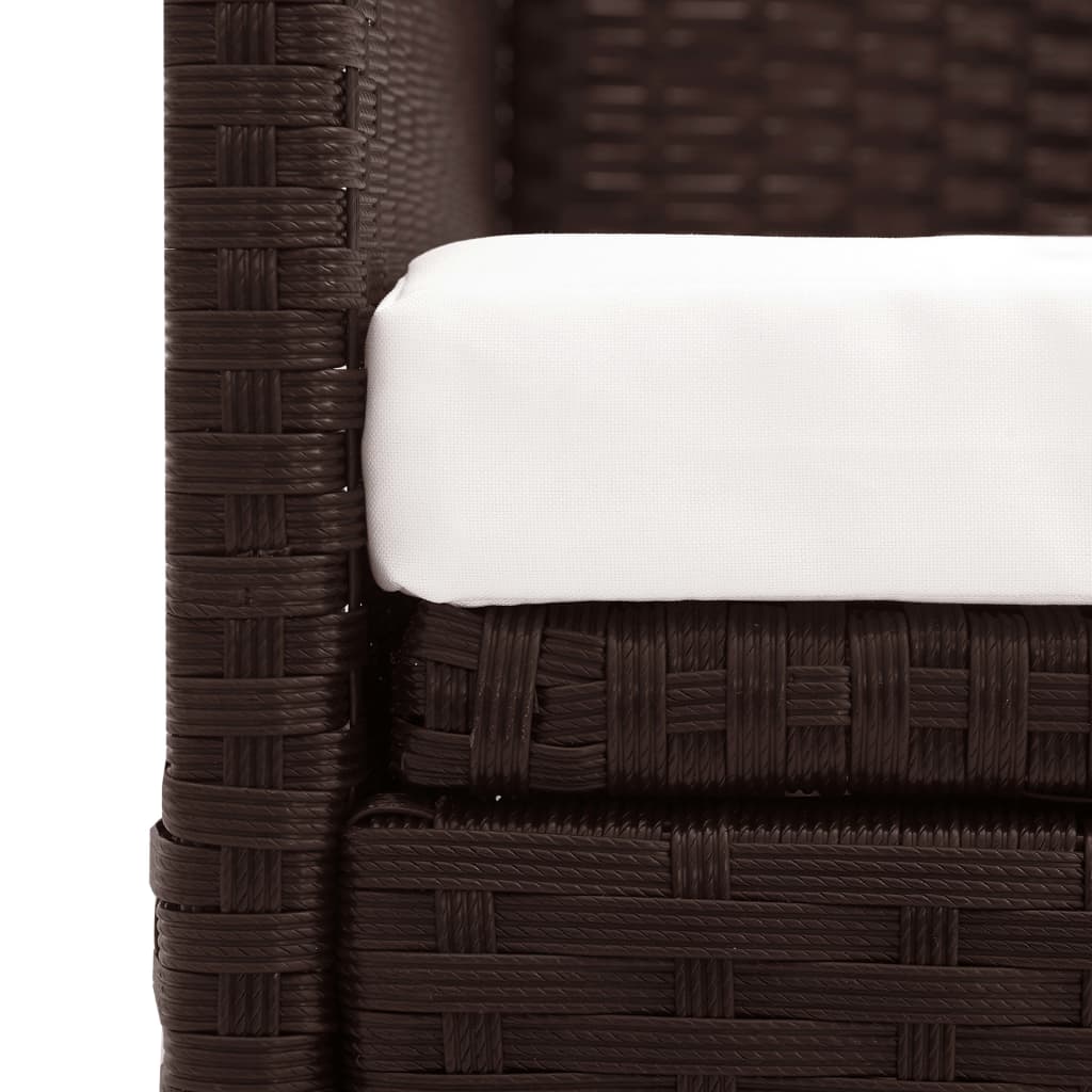 Tuinbank Met Luifel Poly Rattan Bruin