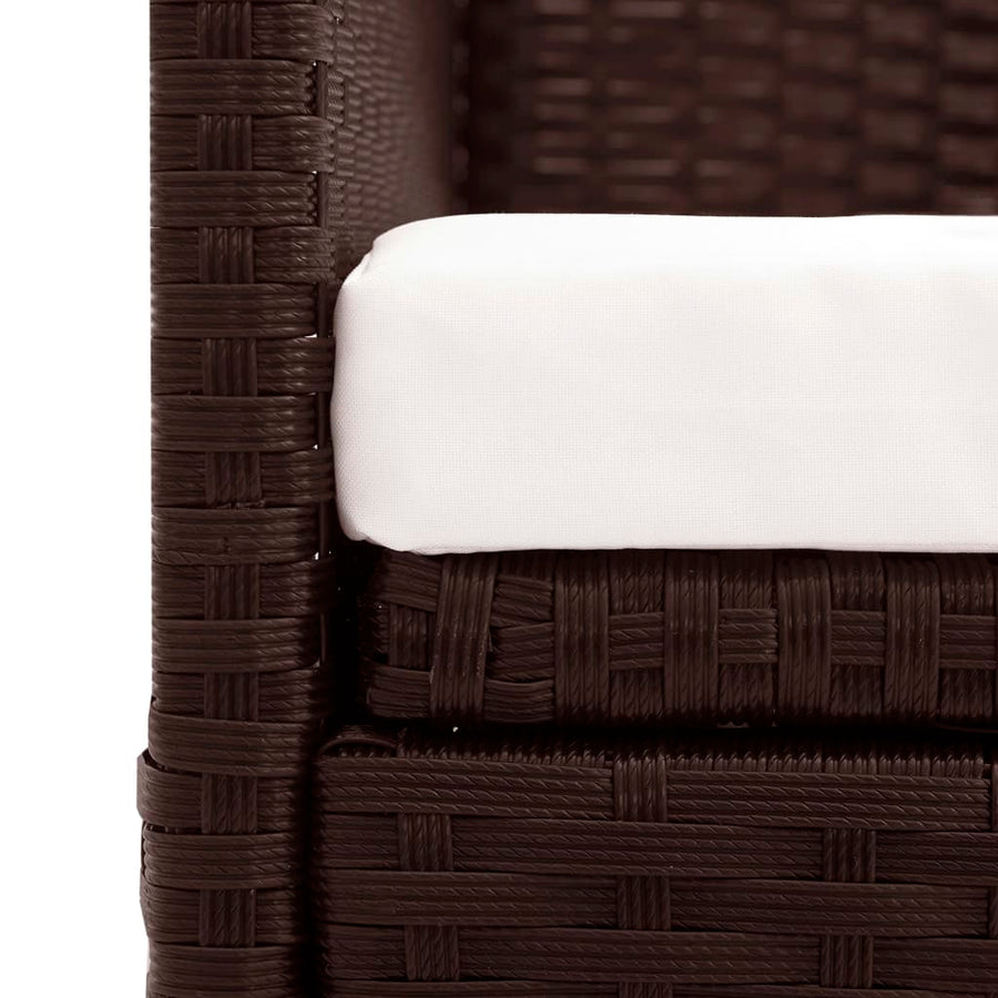 Tuinbank Met Luifel Poly Rattan Bruin