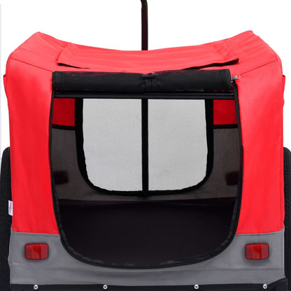 Fietstrailer En Hondenwagen 2-In-1 Rood en grijs