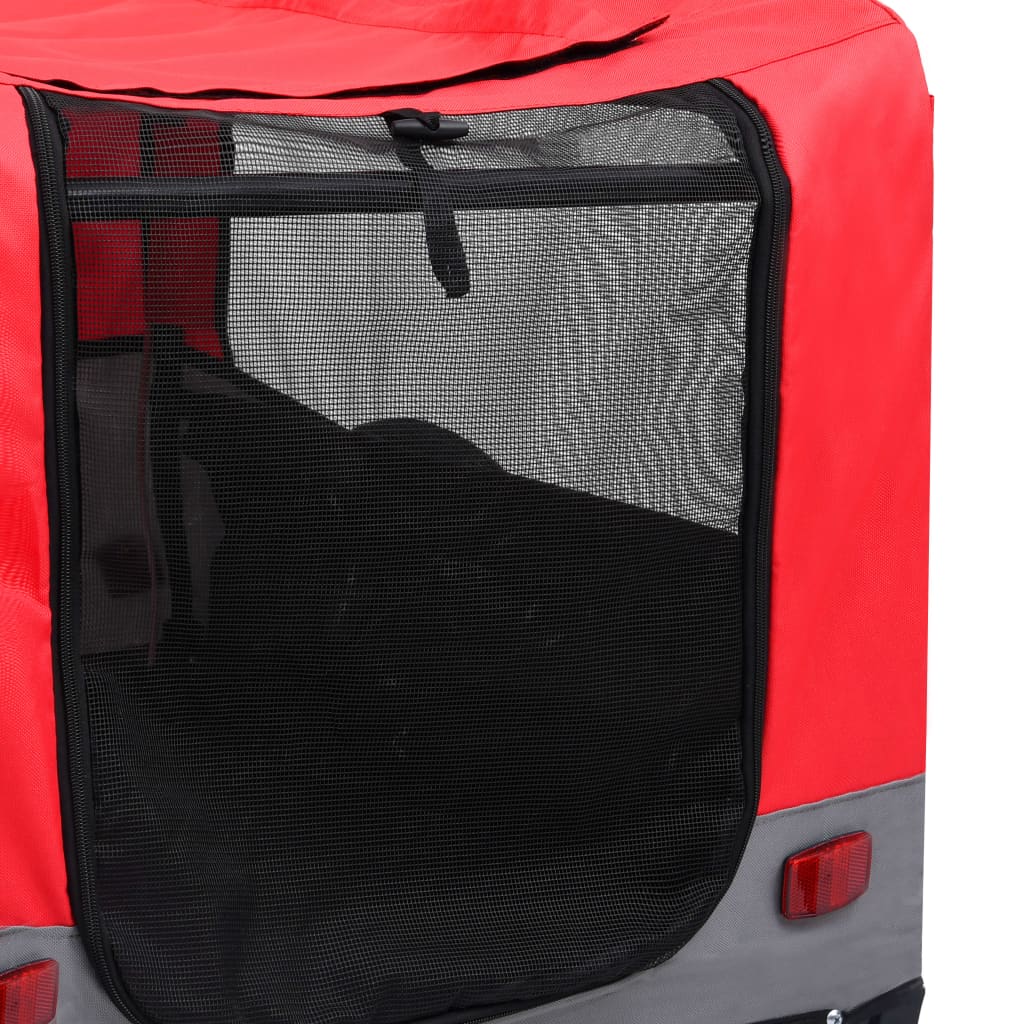 Fietstrailer En Hondenwagen 2-In-1 Rood en grijs