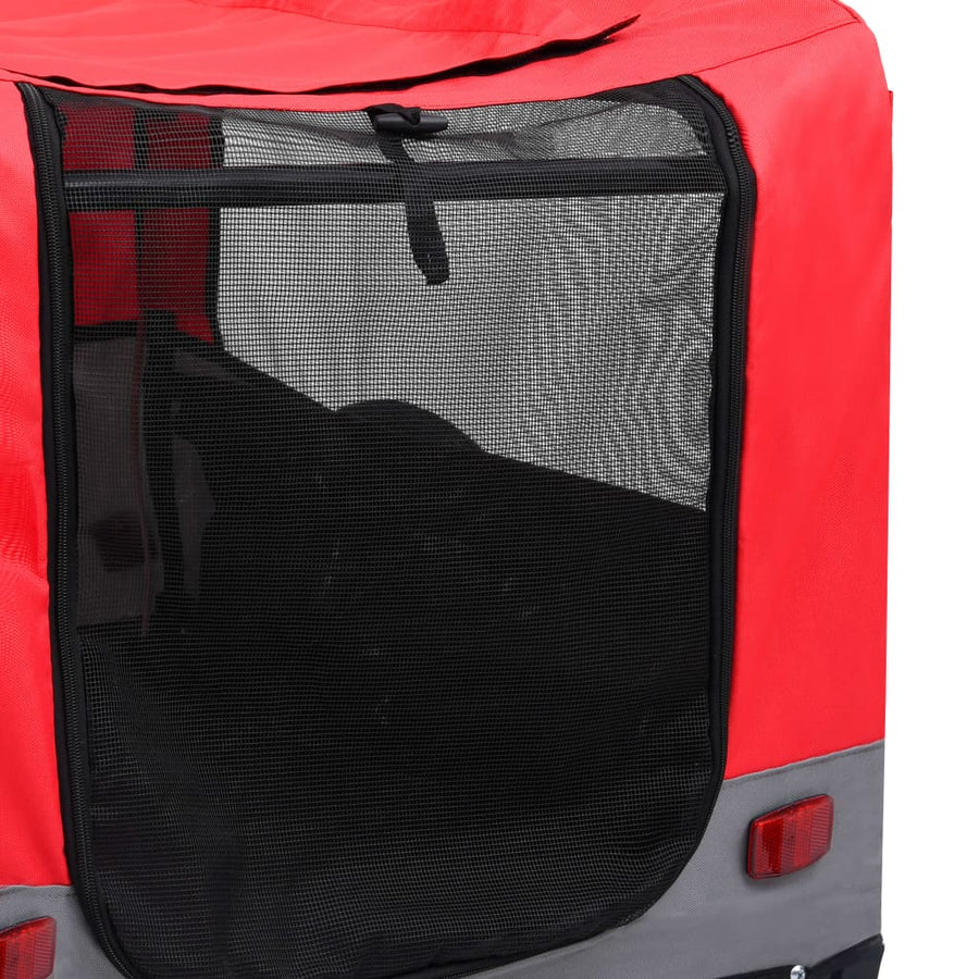 Fietstrailer En Hondenwagen 2-In-1 Rood en grijs