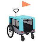 Fietstrailer en hondenwagen 2-in-1 blauw en grijs Blauw en grijs