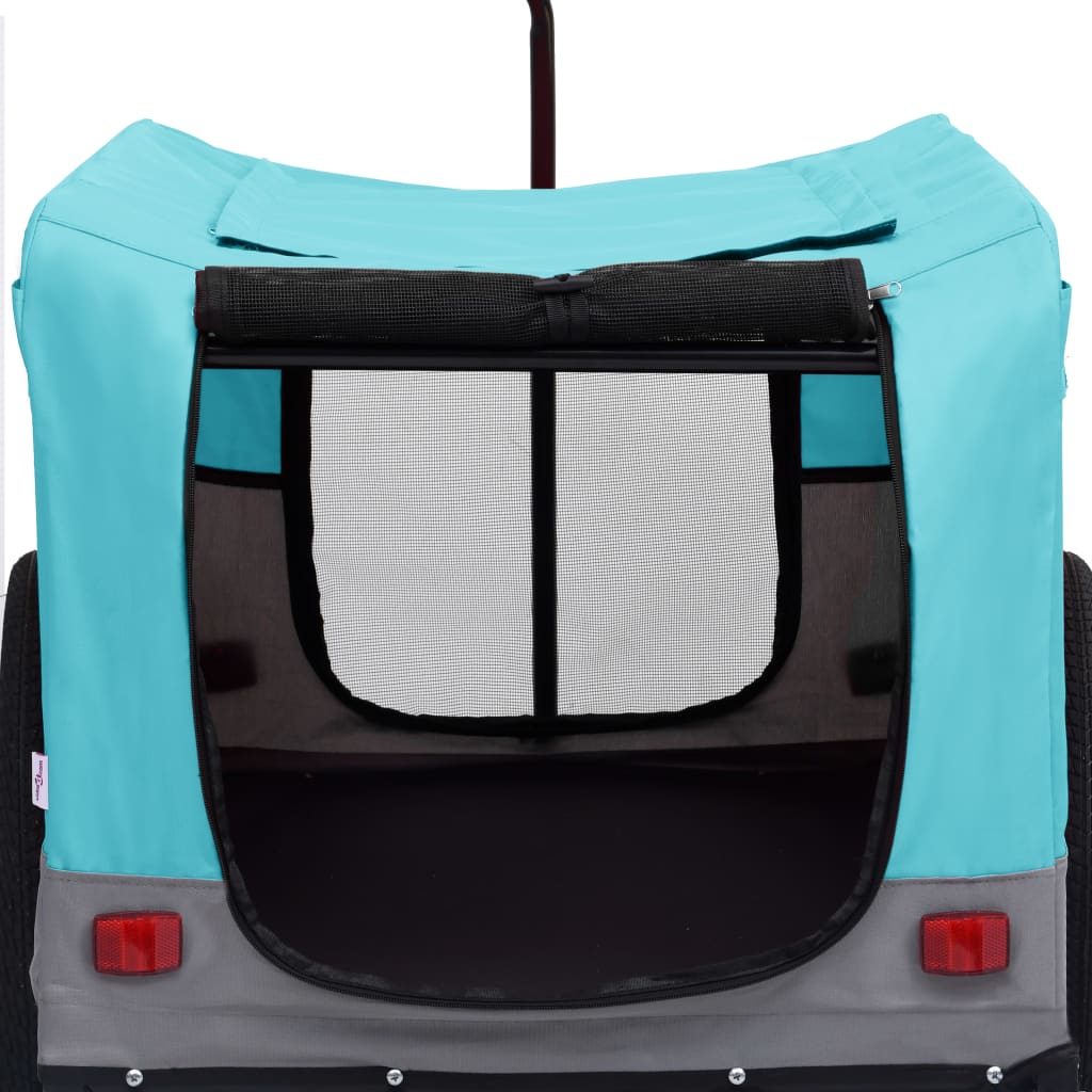 Fietstrailer en hondenwagen 2-in-1 blauw en grijs Blauw en grijs