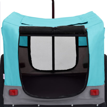Fietstrailer en hondenwagen 2-in-1 blauw en grijs Blauw en grijs