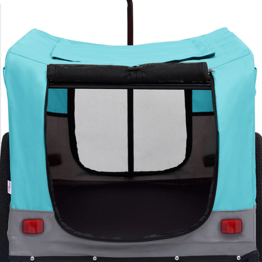 Fietstrailer en hondenwagen 2-in-1 blauw en grijs Blauw en grijs