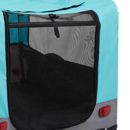 Fietstrailer en hondenwagen 2-in-1 blauw en grijs Blauw en grijs