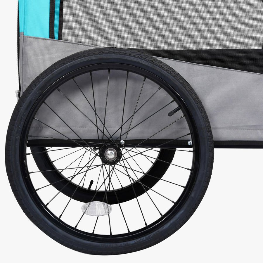 Fietstrailer en hondenwagen 2-in-1 blauw en grijs Blauw en grijs