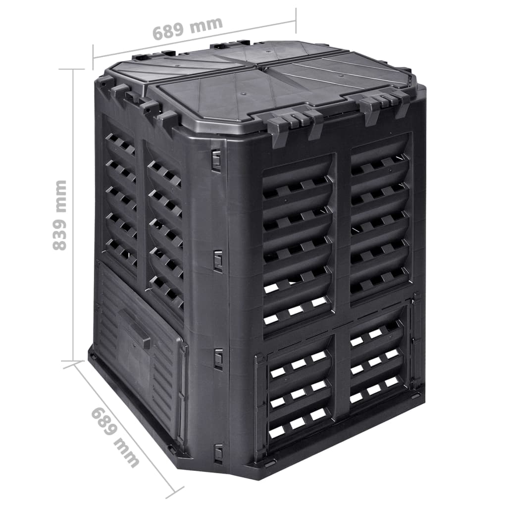 Compostbak 360 L 68,9X68,9X83,9 Cm Zwart