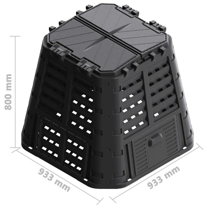 Compostbak 480 L 93,3X93,3X80 Cm Zwart