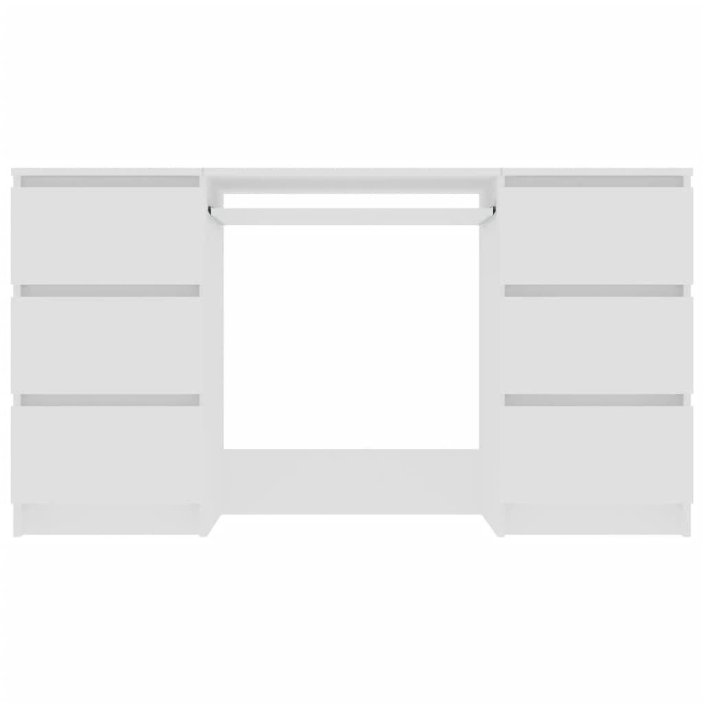 Schrijftafel 140x50x77 cm bewerkt hout wit Wit