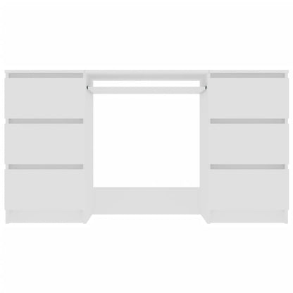 Schrijftafel 140x50x77 cm bewerkt hout wit Wit