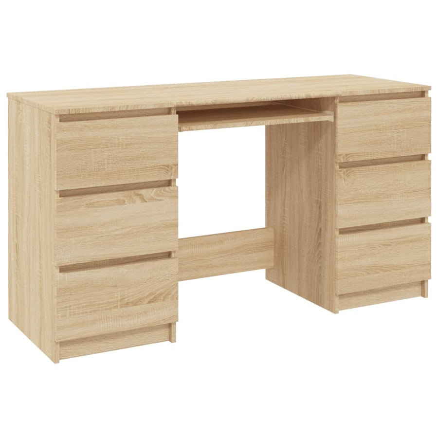 Schrijftafel 140x50x77 cm bewerkt hout sonoma eikenkleurig Sonoma eiken