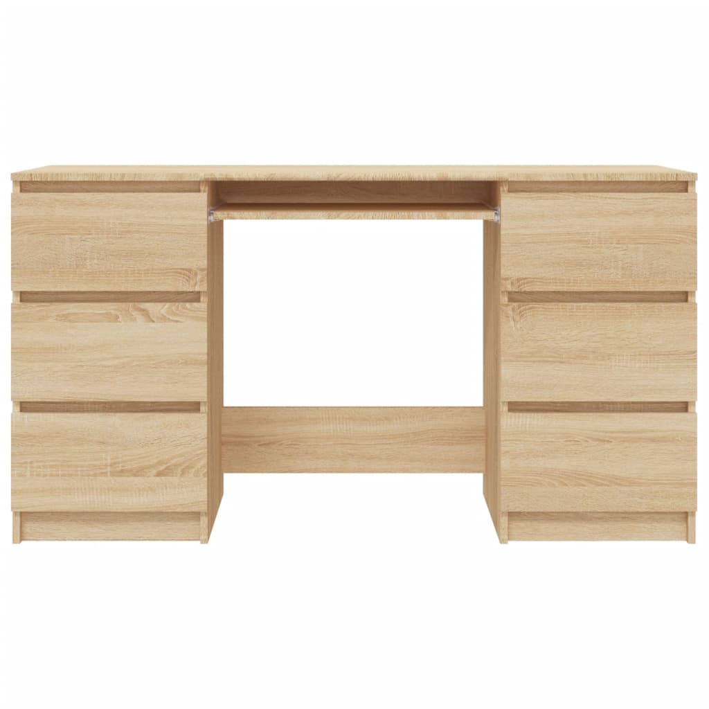 Schrijftafel 140x50x77 cm bewerkt hout sonoma eikenkleurig Sonoma eiken