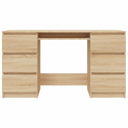 Schrijftafel 140x50x77 cm bewerkt hout sonoma eikenkleurig Sonoma eiken