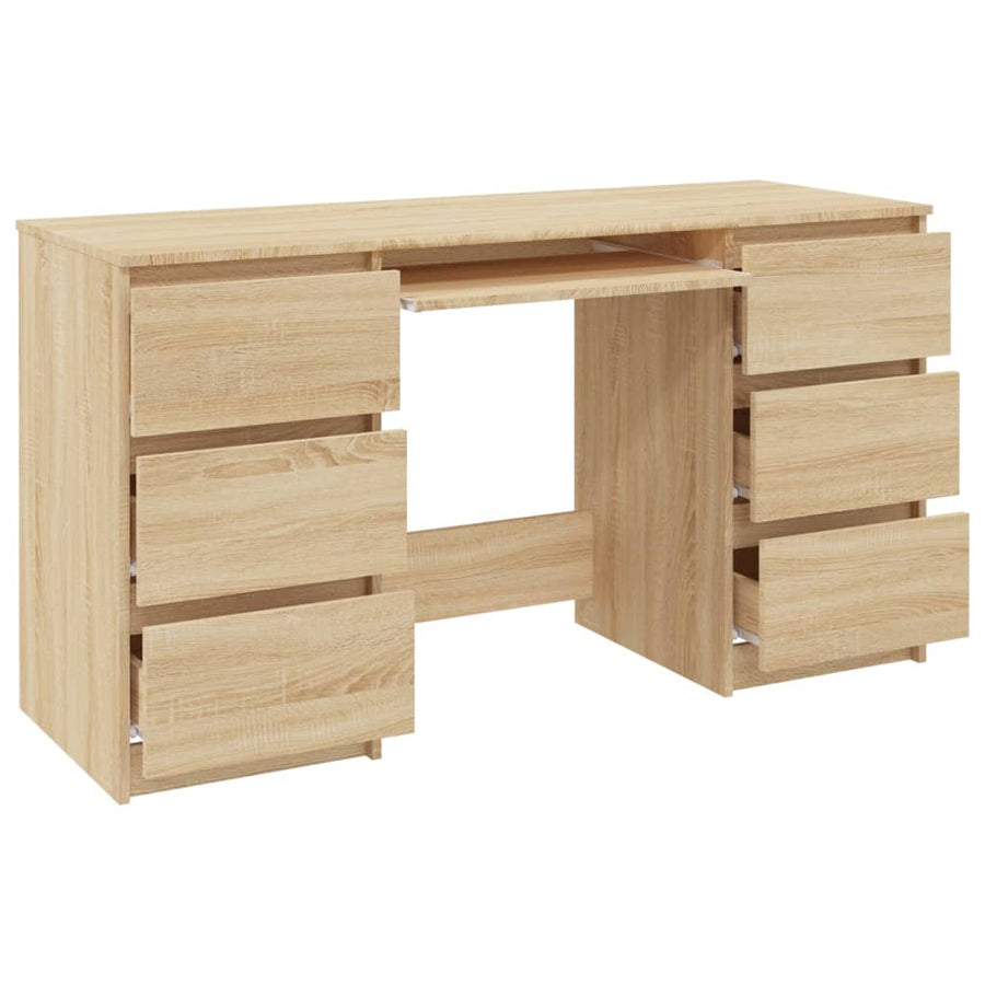 Schrijftafel 140x50x77 cm bewerkt hout sonoma eikenkleurig Sonoma eiken