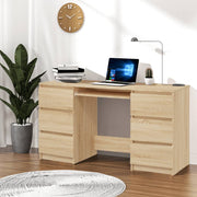 Schrijftafel 140x50x77 cm bewerkt hout sonoma eiken