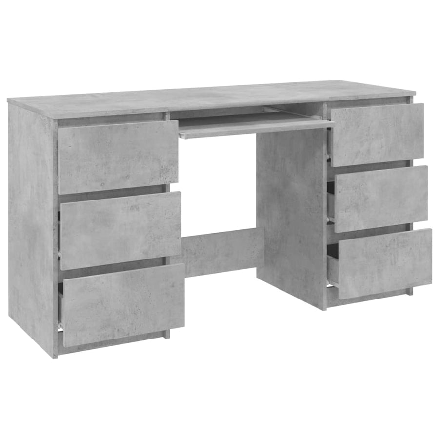 Schrijftafel 140x50x77 cm bewerkt hout betongrijs Betongrijs
