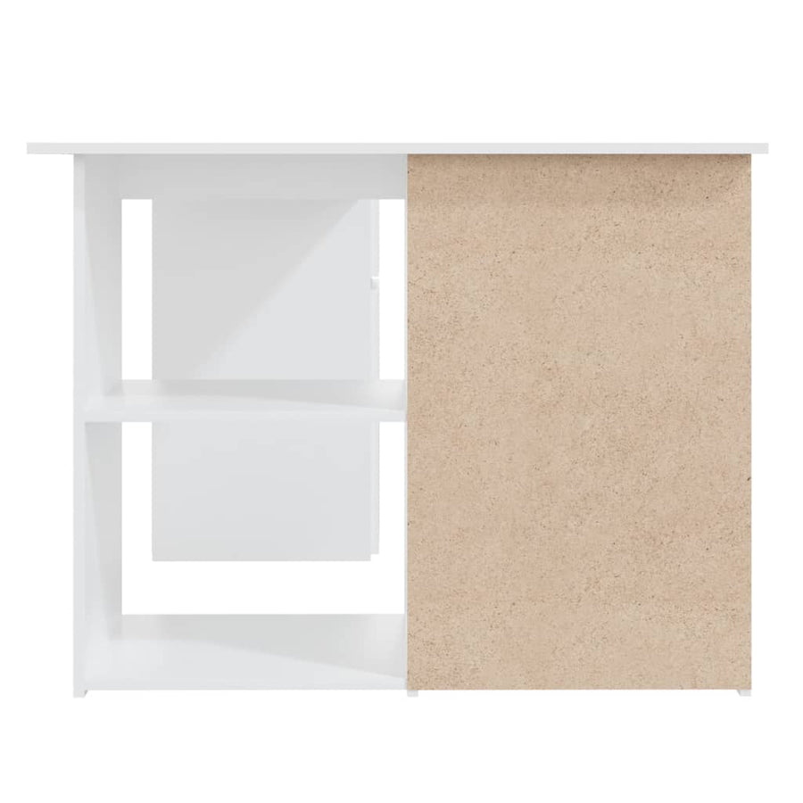 Hoekbureau 145x100x76 cm bewerkt hout wit Wit
